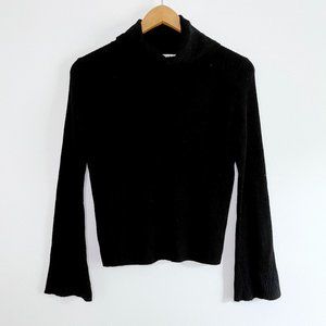Madewell Black Ribbed turtleneck - Bell Sleeve XS